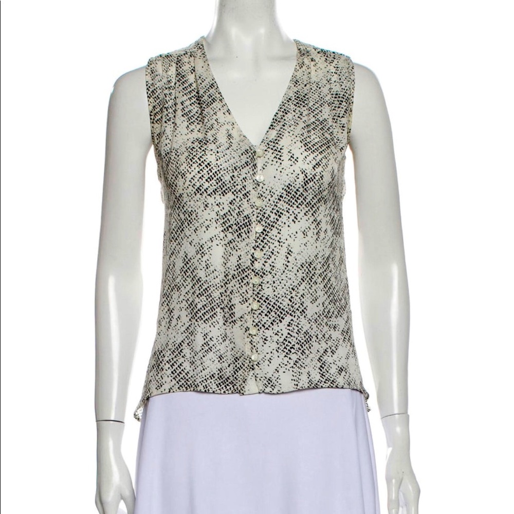 Parker Silk Printed Sleeveless Silk Blouse